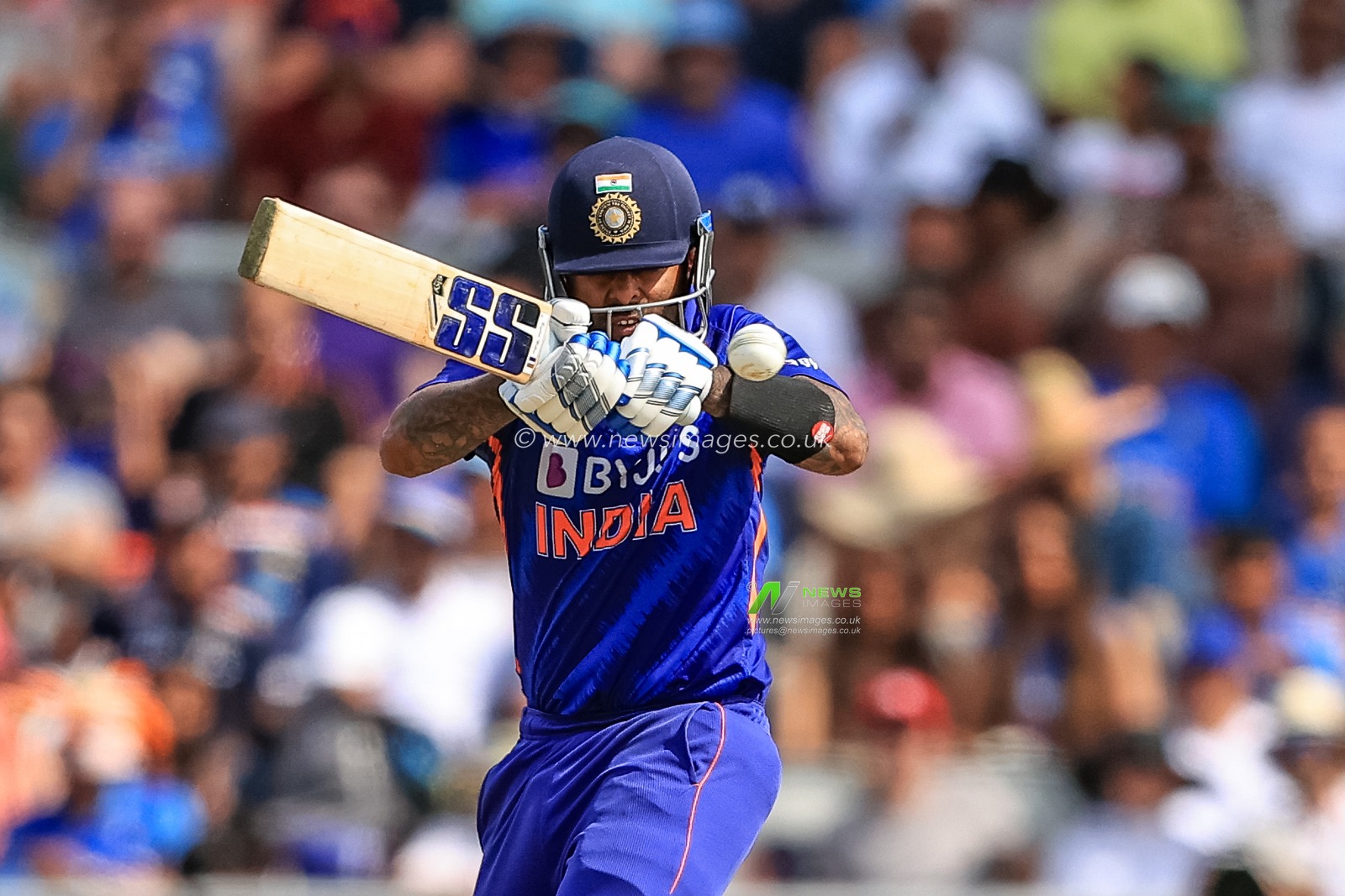 Suryakumar Yadav of India plays a shot