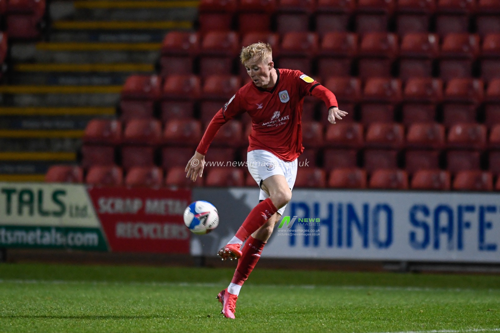 Charlie Kirk #10 of Crewe Alexandra controls the ball