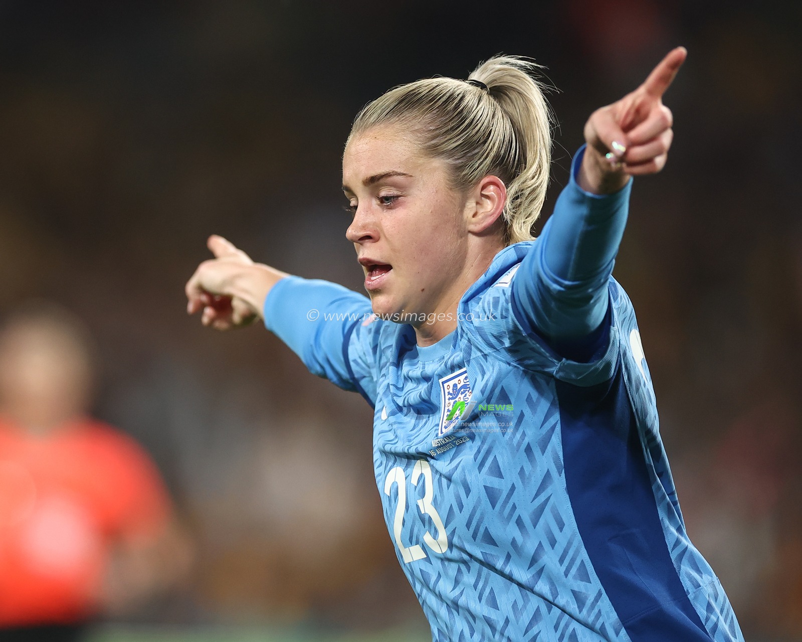Alessia Russo #23 of England celebrates scoring a goal to make it 1-3 during the FIFA Women's World Cup 2023 Semi-Final match Australia Women vs England Women at Stadium Australia, Sydney, Australia, 16th August 2023

(Photo by Patrick Hoelscher/News Images)