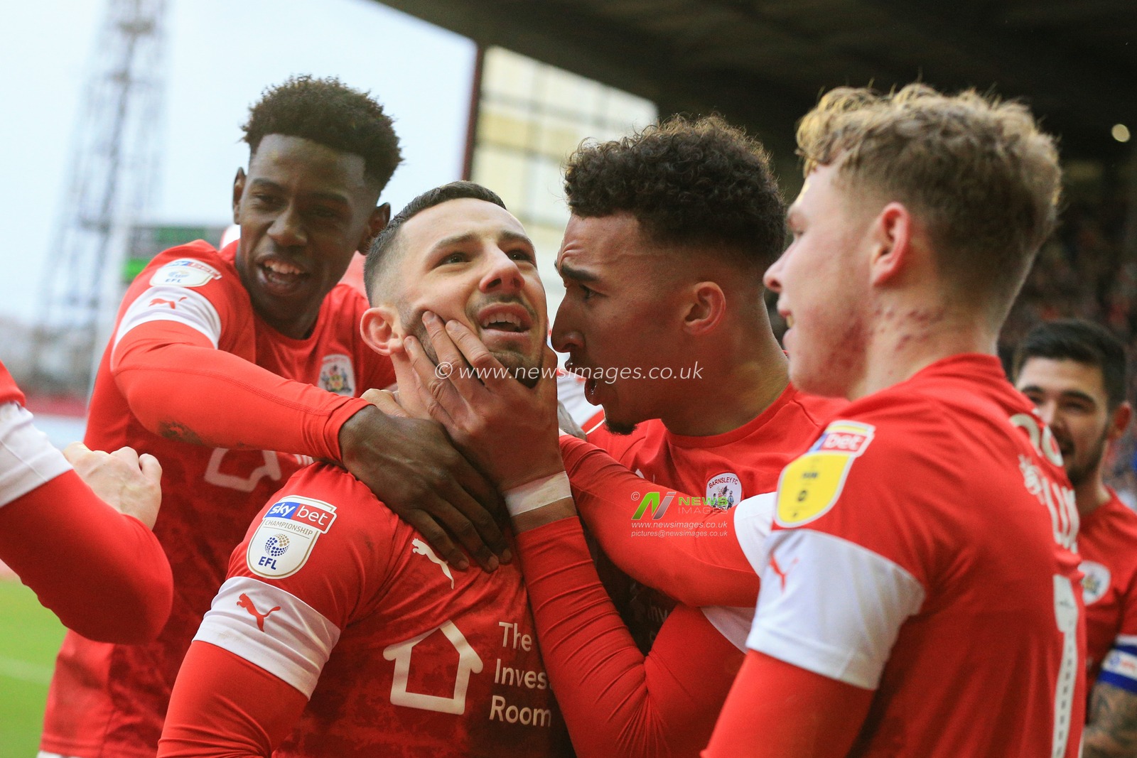 22nd February 2020, Oakwell, Barnsley, England; Sky Bet Championship, Barnsley v Middlesbrough : Conor Chaplin (11) of Barnsley celebrates his goal to make it 1-0