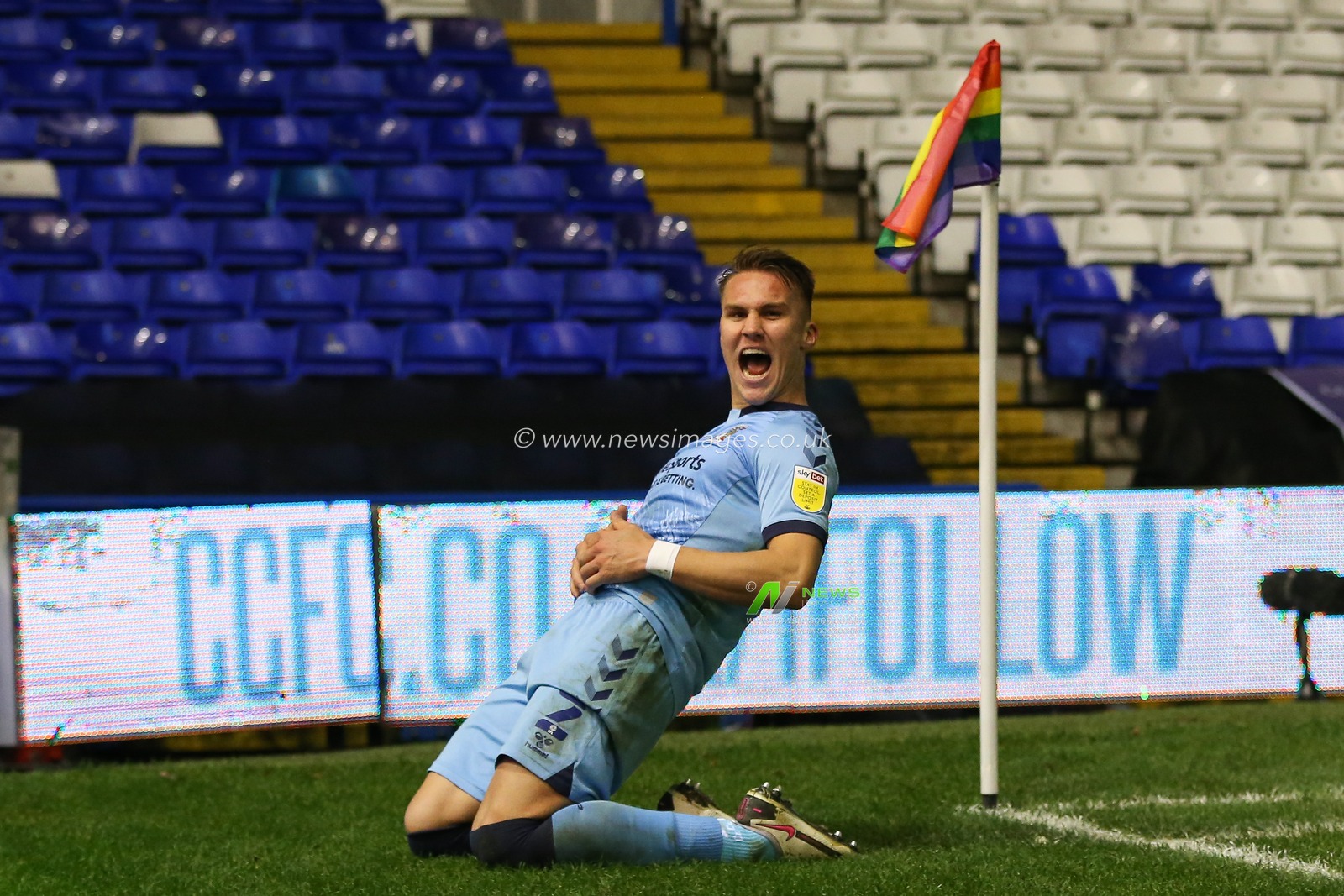 CELEBRATION Leo Ostigard #2 of Coventry City celebrates his goal
