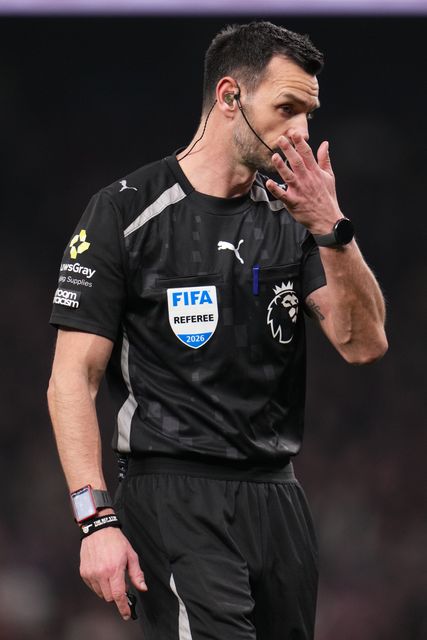 Referee Andrew Madley during the Premier League match Tottenham Hotspur vs Crystal Palace at Tottenham Hotspur Stadium, London, United Kingdom on 05 March 2026

(Photo by Harvey Murphy/News Images)