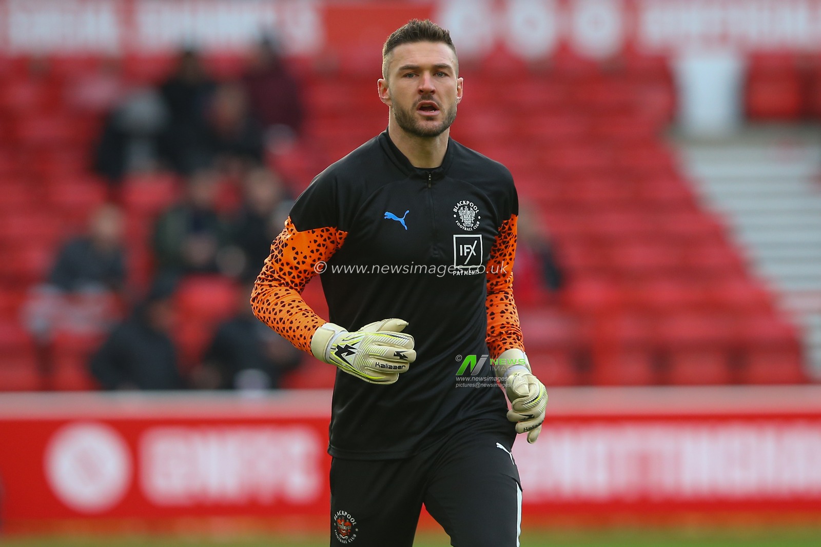 Richard O'Donnell of Blackpool during the pre-game warm up ahead of the Emirates FA Cup Third Round match Nottingham Forest vs Blackpool at City Ground, Nottingham, United Kingdom, 7th January 2024

(Photo by Gareth Evans/News Images)