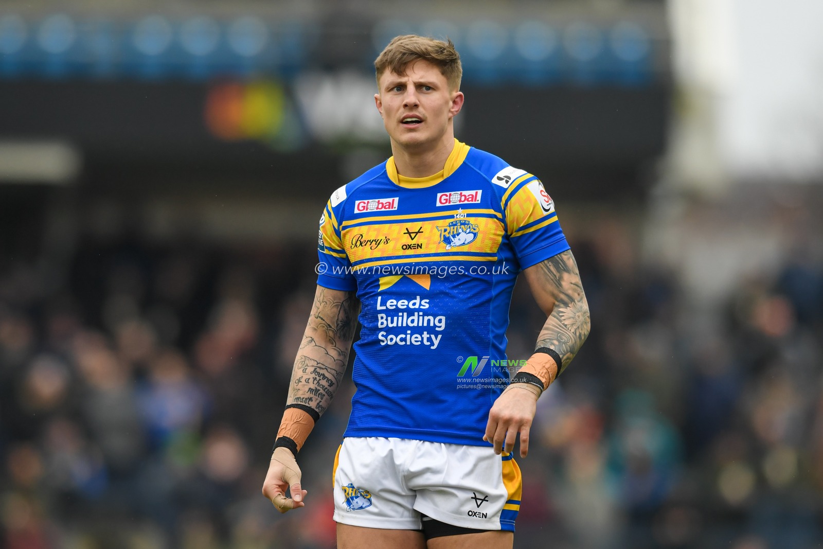 Liam Sutcliffe #4 of Leeds Rhinos in action during the game