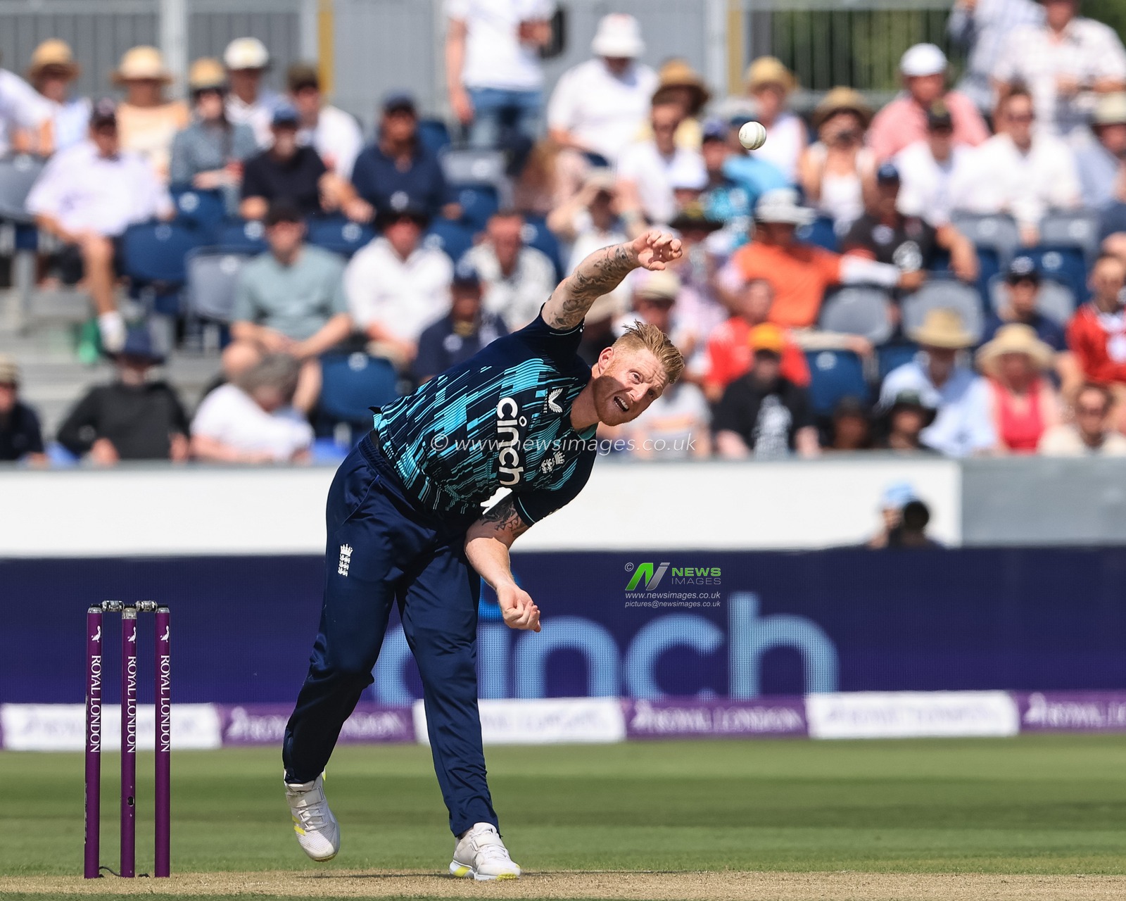 Ben Stokes of England delivers the ball