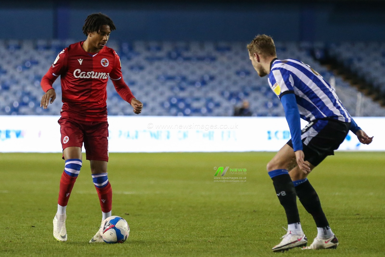 Michael Olise #7 of Reading in action during the game