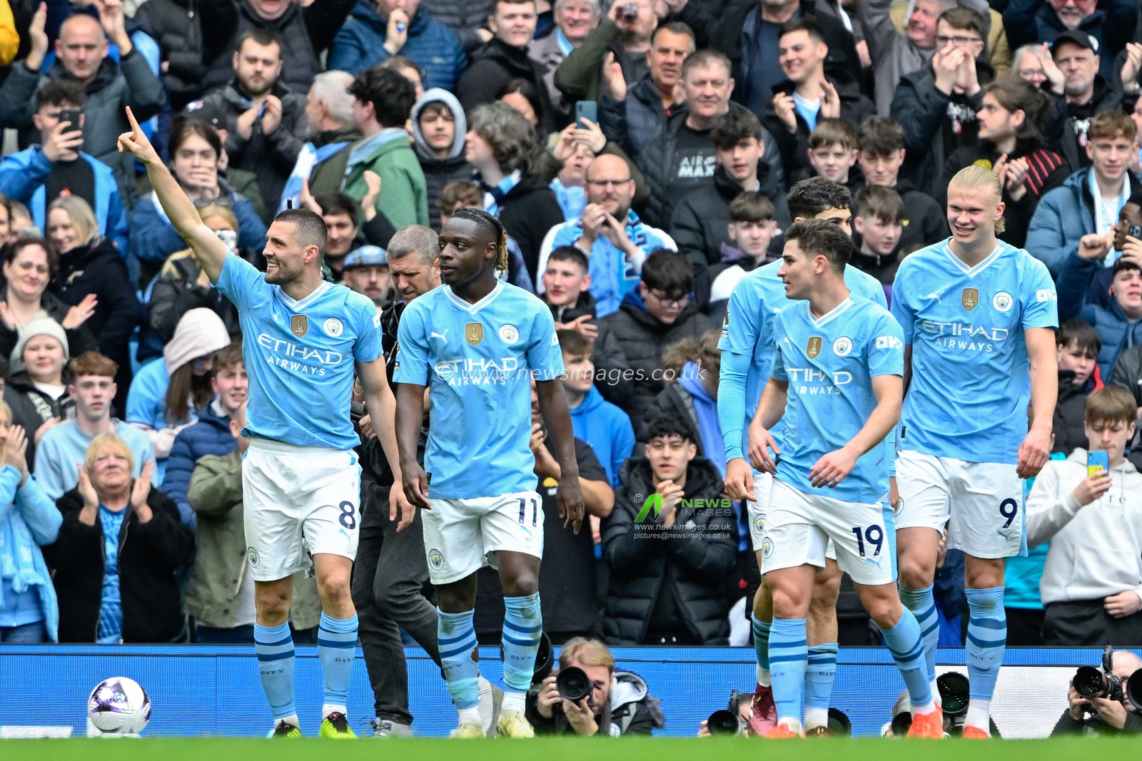 Mateo KovaÄiÄ‡ of Manchester City celebrates his goal to make it 2-0 Manchester City, during the Premier League match Manchester City vs Luton Town at Etihad Stadium, Manchester, United Kingdom, 13th April 2024

(Photo by Cody Froggatt/News Images)