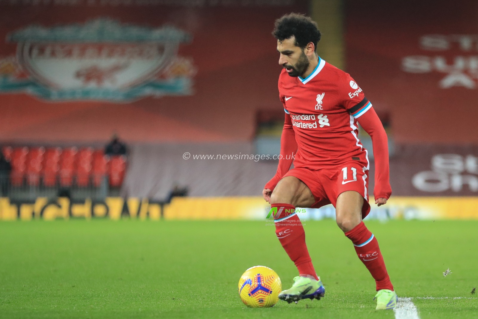 Mohamed Salah #11 of Liverpool during the game
