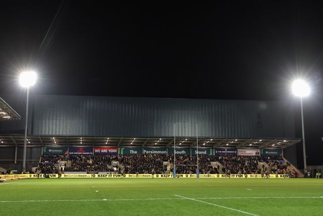 The traveling Warrington Wolves fans during the Betfred Super League Round 4 match York Knights vs Warrington Wolves at LNER Community Stadium, York, United Kingdom on 06 March 2026

(Photo by Mark Cosgrove/News Images)