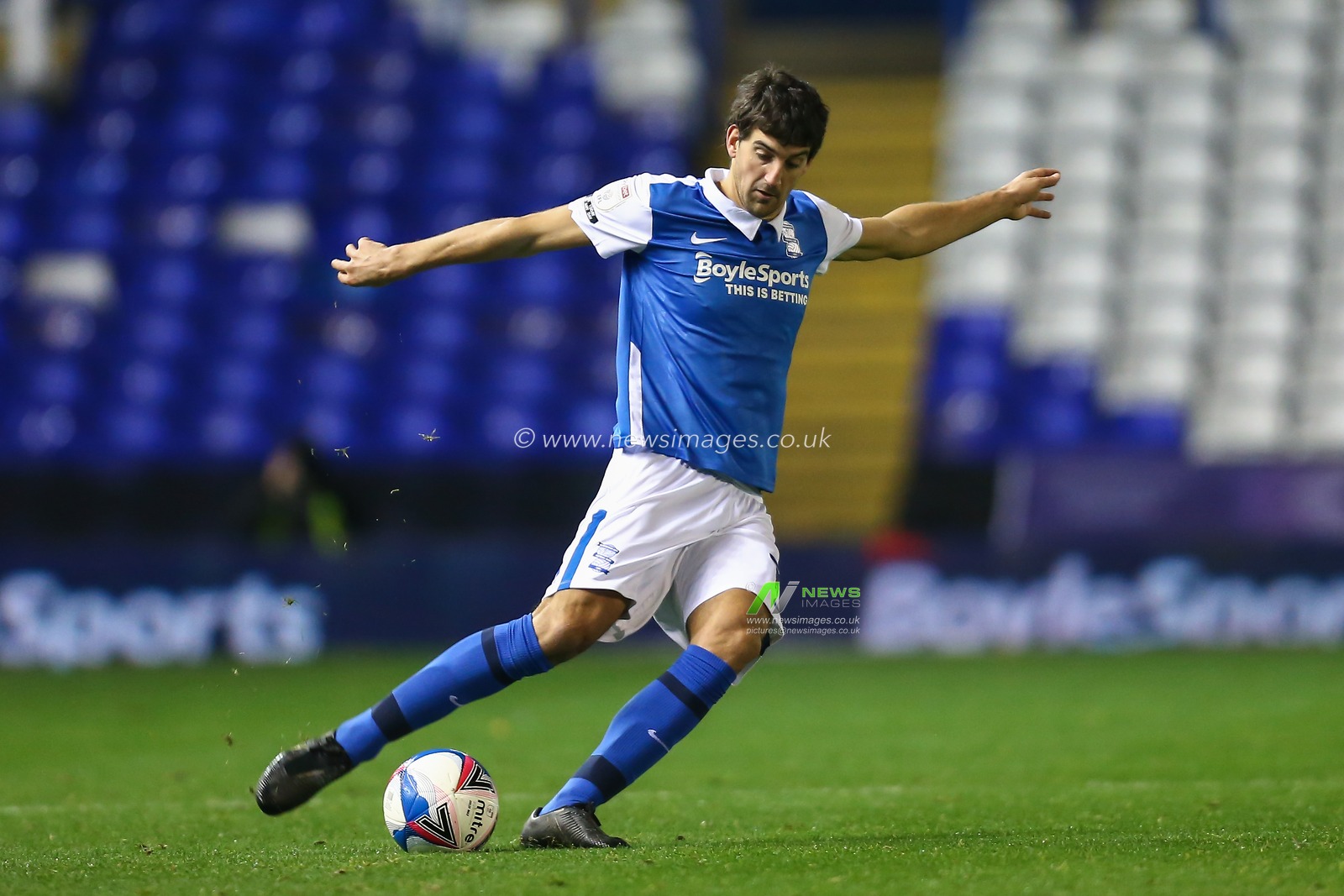 Mikel San Jose (19) of Birmingham City crosses the ball