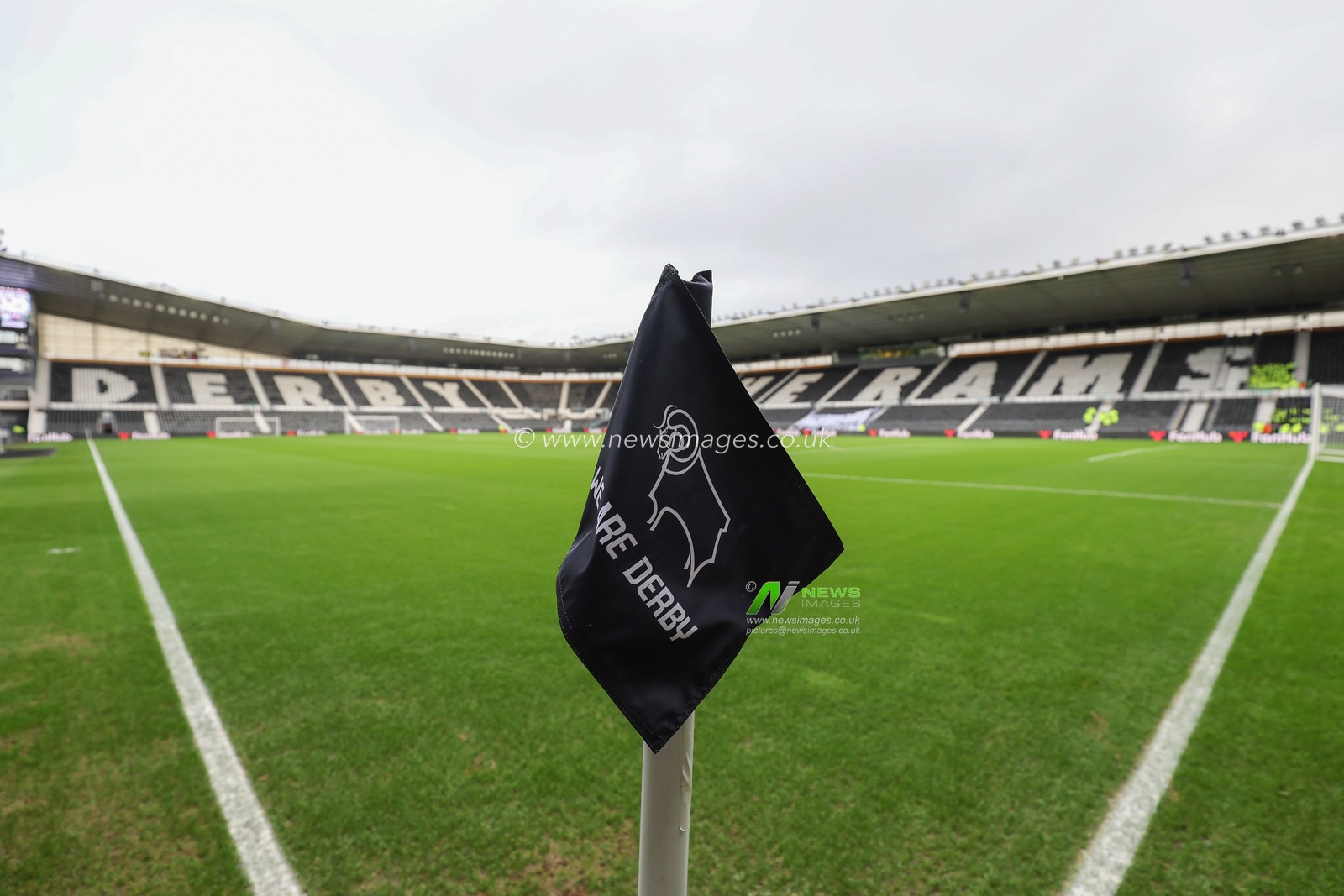 A general view of Pride Park stadium Home of Derby County during the Sky Bet Championship match Derby County vs Sheffield Wednesday at Pride Park Stadium, Derby, United Kingdom, 1st December 2024

(Photo by Alex Roebuck/News Images)