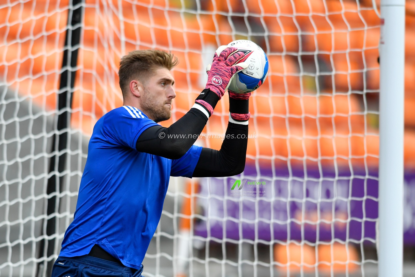 Tomas Holy (1) of Ipswich Town makes a save while warming up