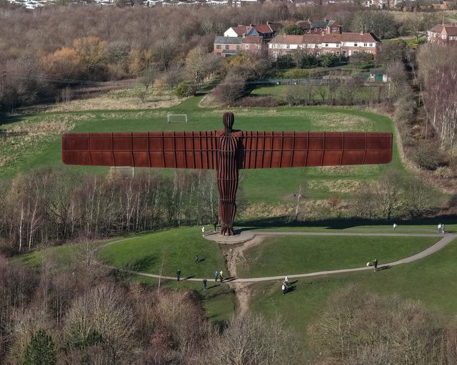 A sunny spring afternoon at The Angel of the North and the A1 at The Angel of the North, Gateshead, United Kingdom on 07 March 2026

(Photo by Mark Cosgrove/News Images)