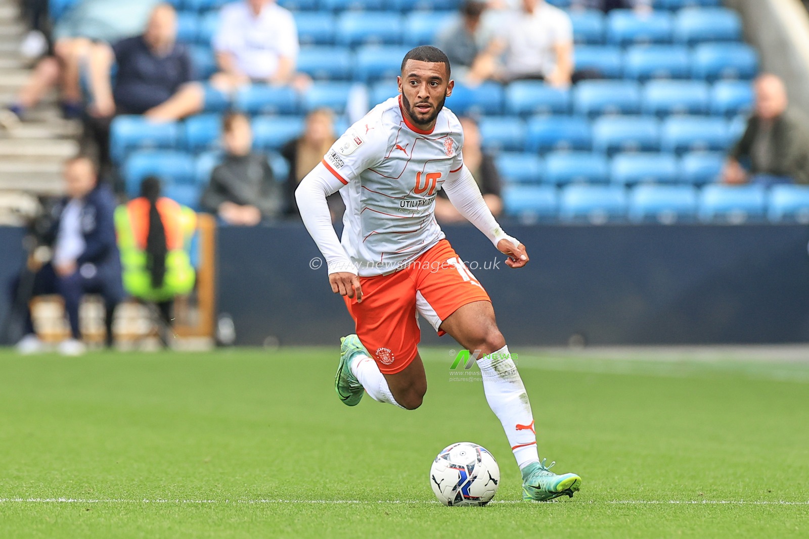 Keshi Anderson #10 of Blackpool in action during the game