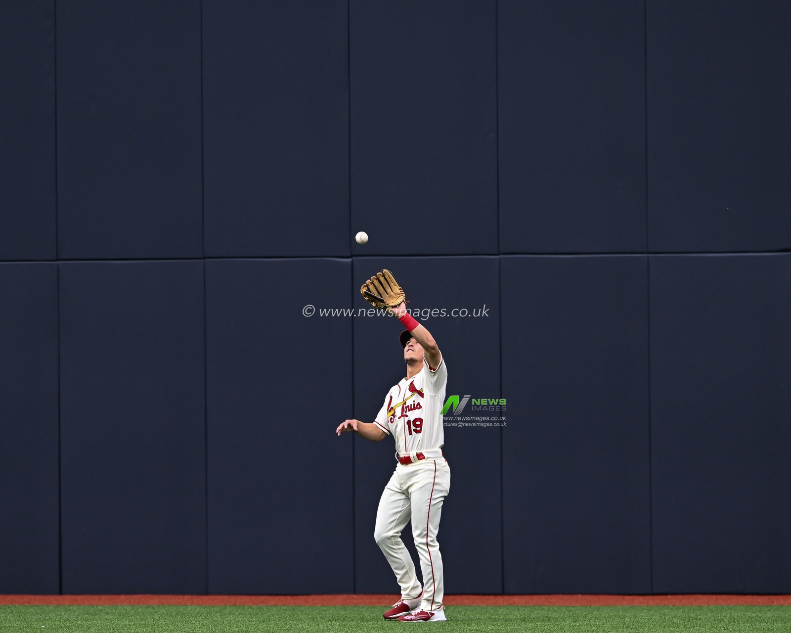 Tommy Edman #19 of the St. Louis Cardinals catches a fly ball from Nico Hoerner #2 of the Chicago Cubsduring the 2023 MLB London Series match St. Louis Cardinals vs Chicago Cubs at London Stadium, London, United Kingdom, 24th June 2023

(Photo by Craig Thomas/News Images)