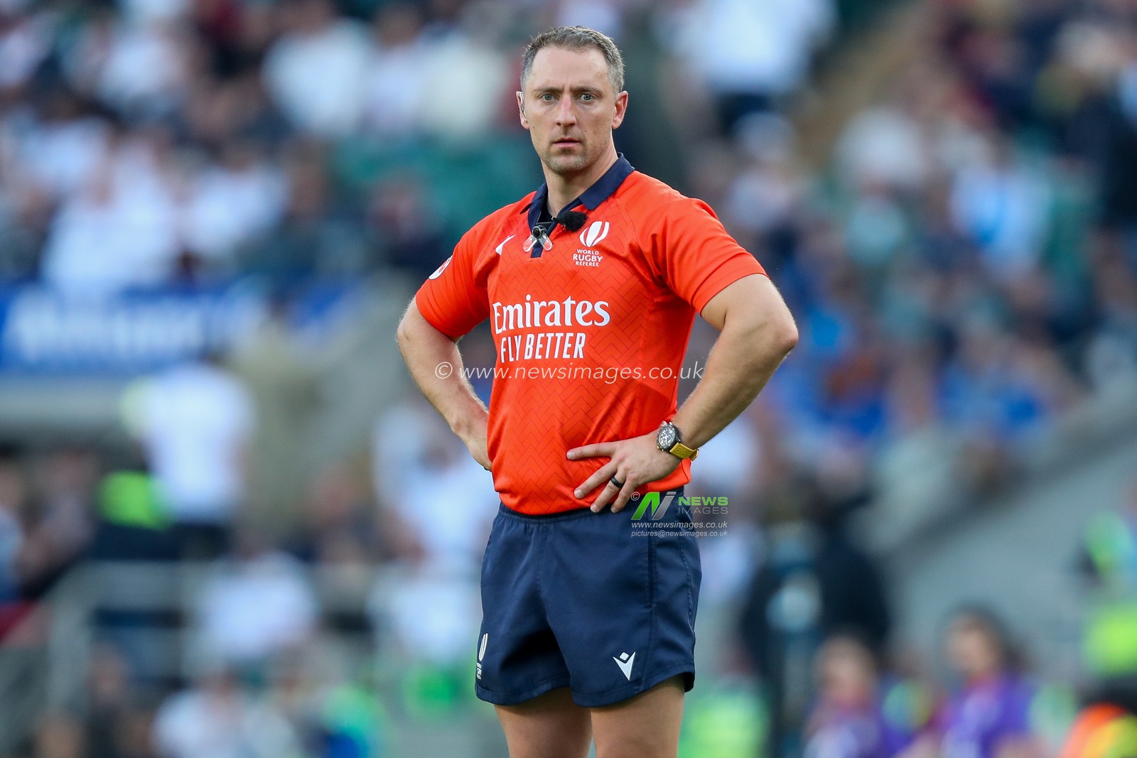 Referee Andrew Brace looks on during the 2025 Guinness 6 Nations match England vs Italy at Allianz Stadium, Twickenham, United Kingdom, 9th March 2025

(Photo by Izzy Poles/News Images)