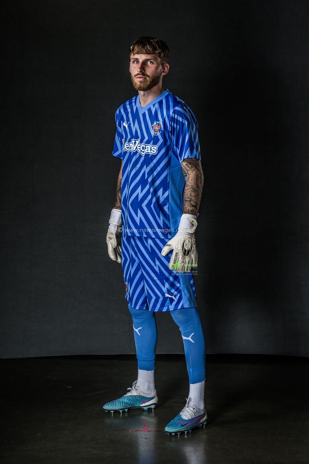 Blackpool Away kit Photoshoot at Bloomfield Road, Blackpool, United Kingdom, 18th July 2023

(Photo by Craig Thomas/News Images)