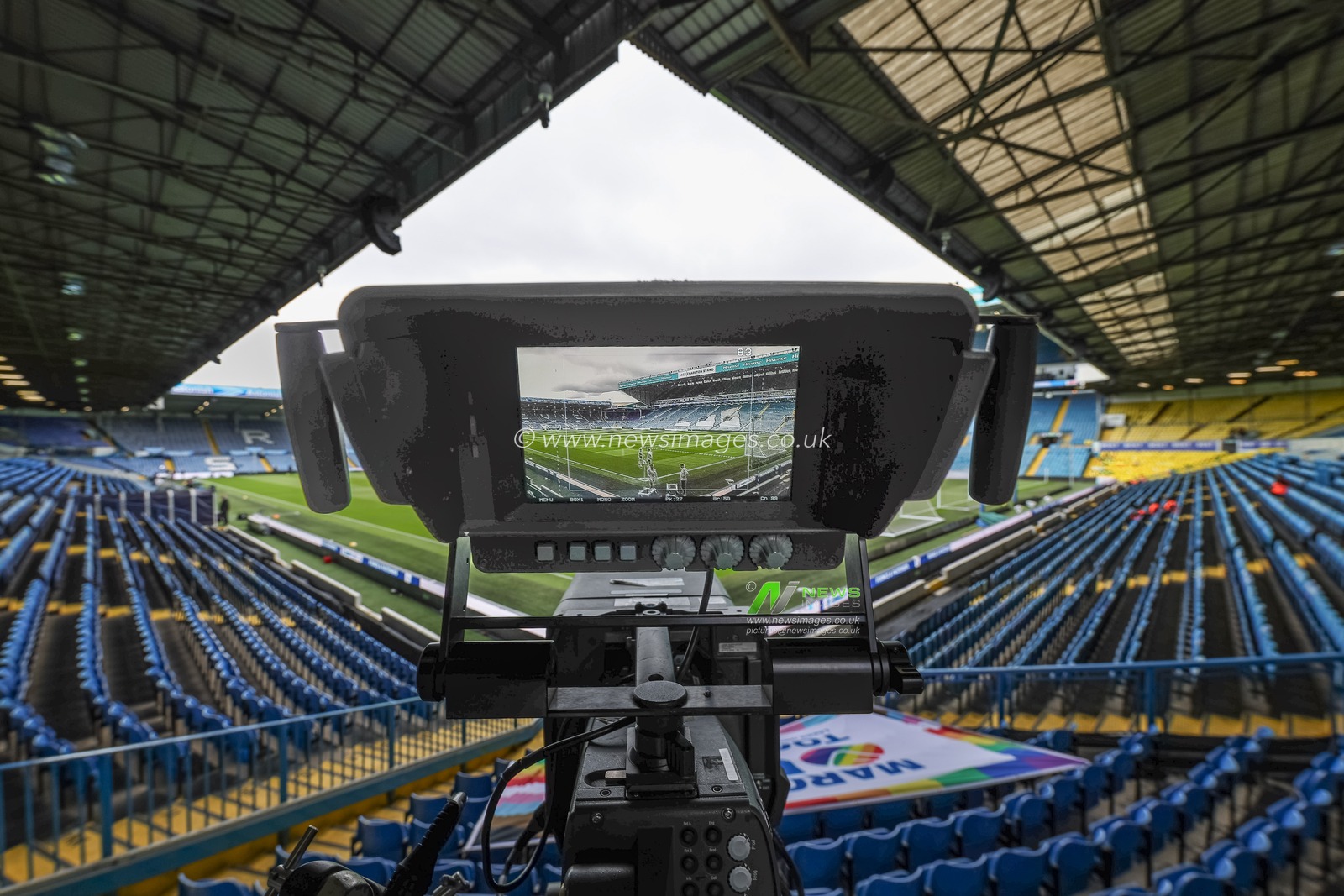 A general view of Elland Road from the Sky Sports TV broadcast camera during the Premier League match Leeds United vs Everton at Elland Road, Leeds, United Kingdom, 18th August 2025

(Photo by Mark Cosgrove/News Images)