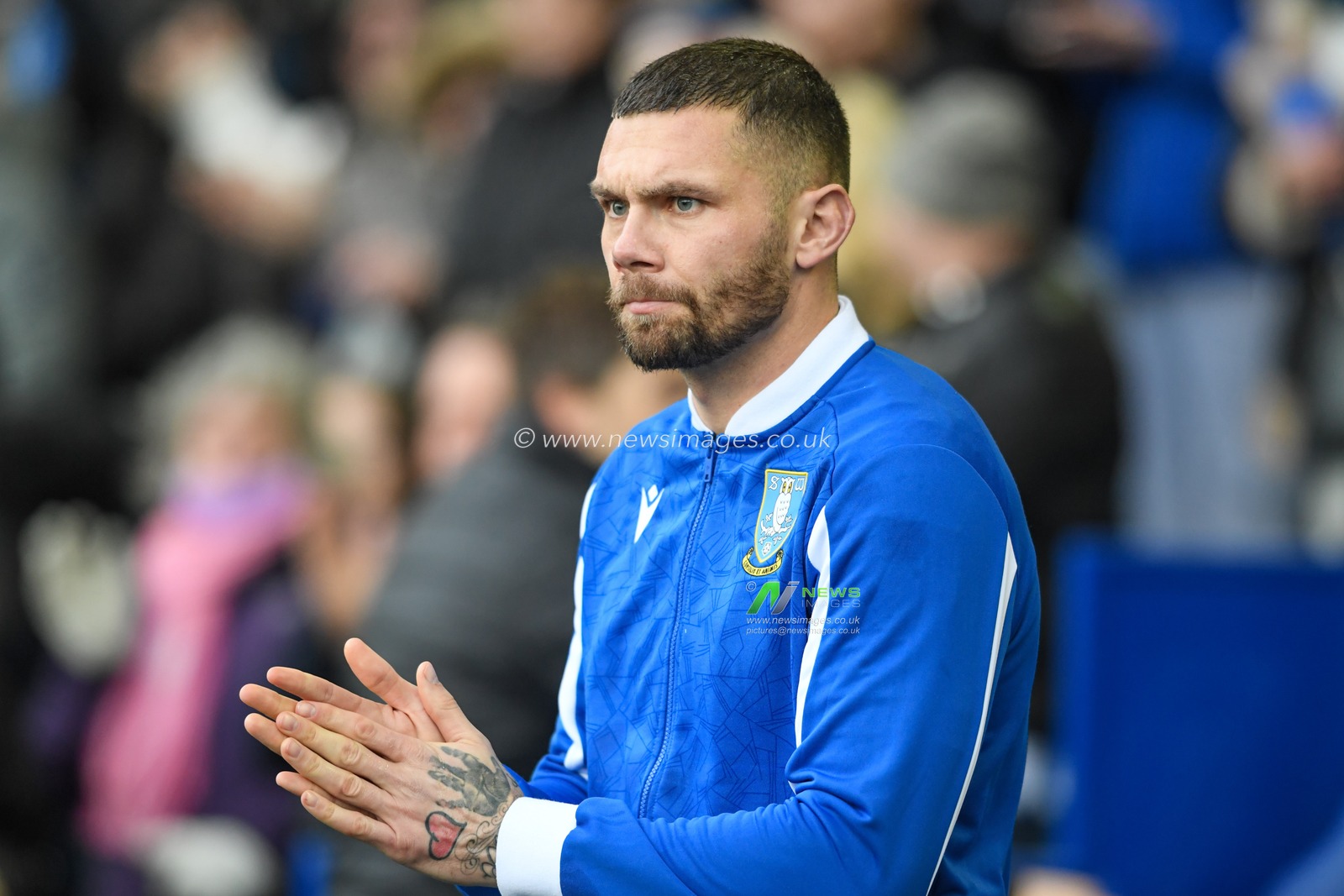 Harlee Dean #16 of Sheffield Wednesday enters the pitch before the game