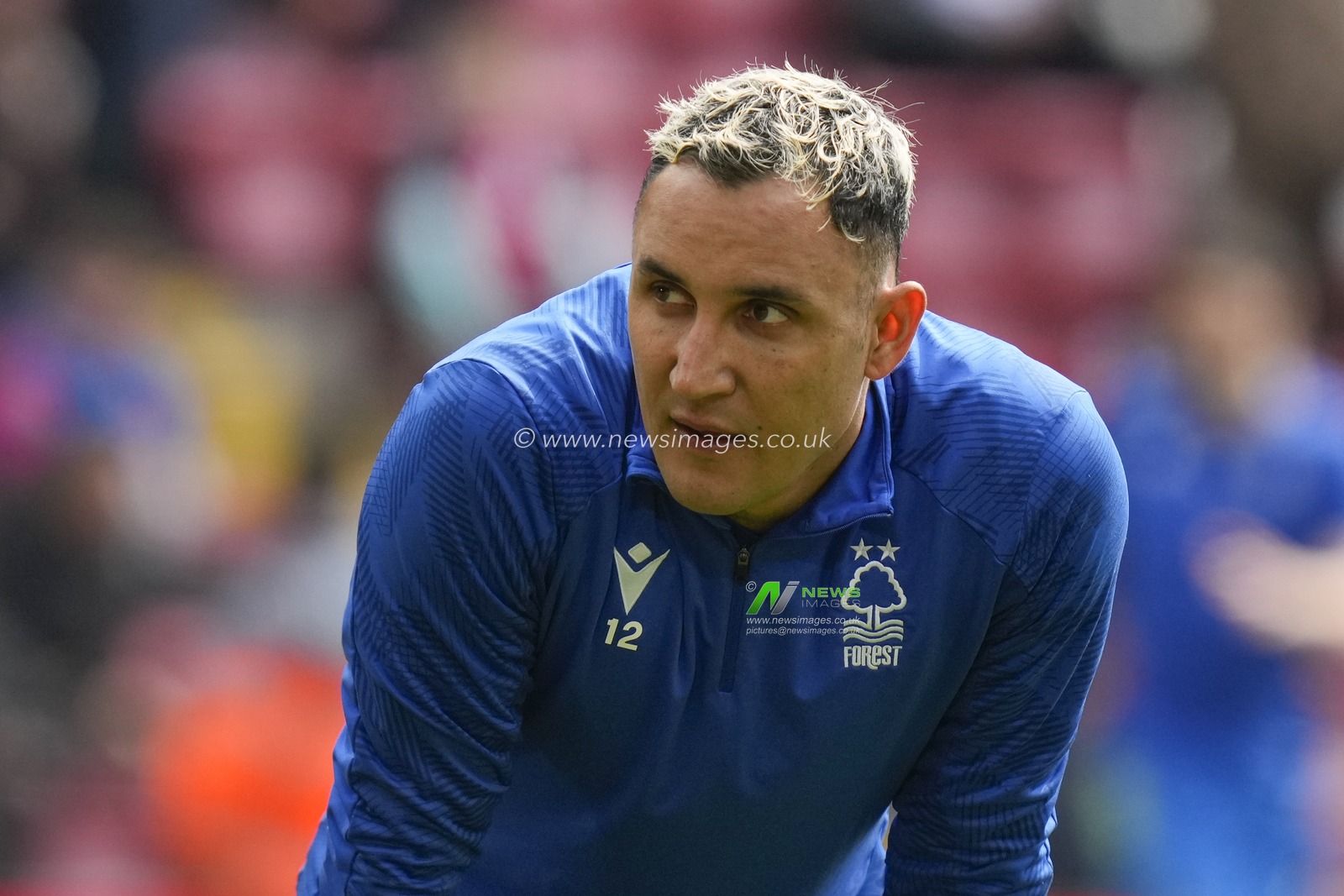 Keylor Navas #12 of Nottingham Forest warms up before  the Premier League match Liverpool vs Nottingham Forest at Anfield, Liverpool, United Kingdom, 22nd April 2023

(Photo by Steve Flynn/News Images)