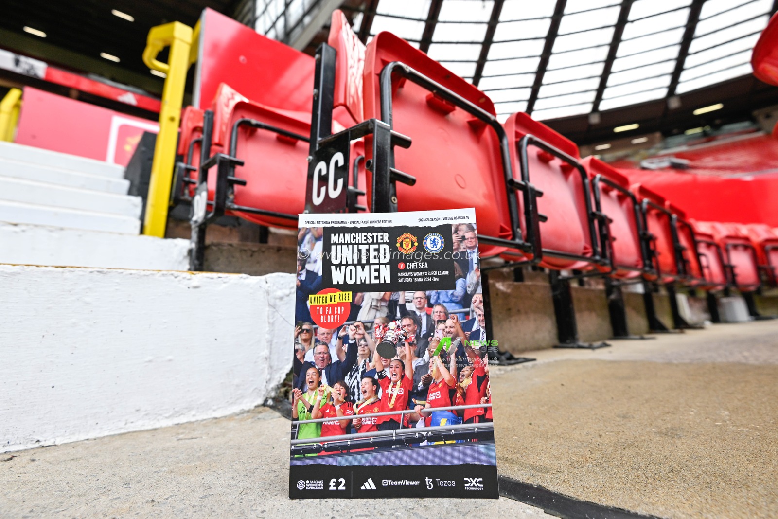 The match day program in the stands of Old Trafford ahead of The FA Women's Super League match Manchester United Women vs Chelsea FC Women at Old Trafford, Manchester, United Kingdom, 18th May 2024

(Photo by Cody Froggatt/News Images)