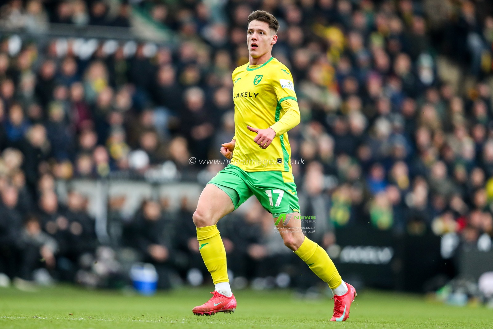 Ante Crnac of Norwich City in action during the Sky Bet Championship match Norwich City vs Derby County at Carrow Road, Norwich, United Kingdom, 8th February 2025

(Photo by Izzy Poles/News Images)