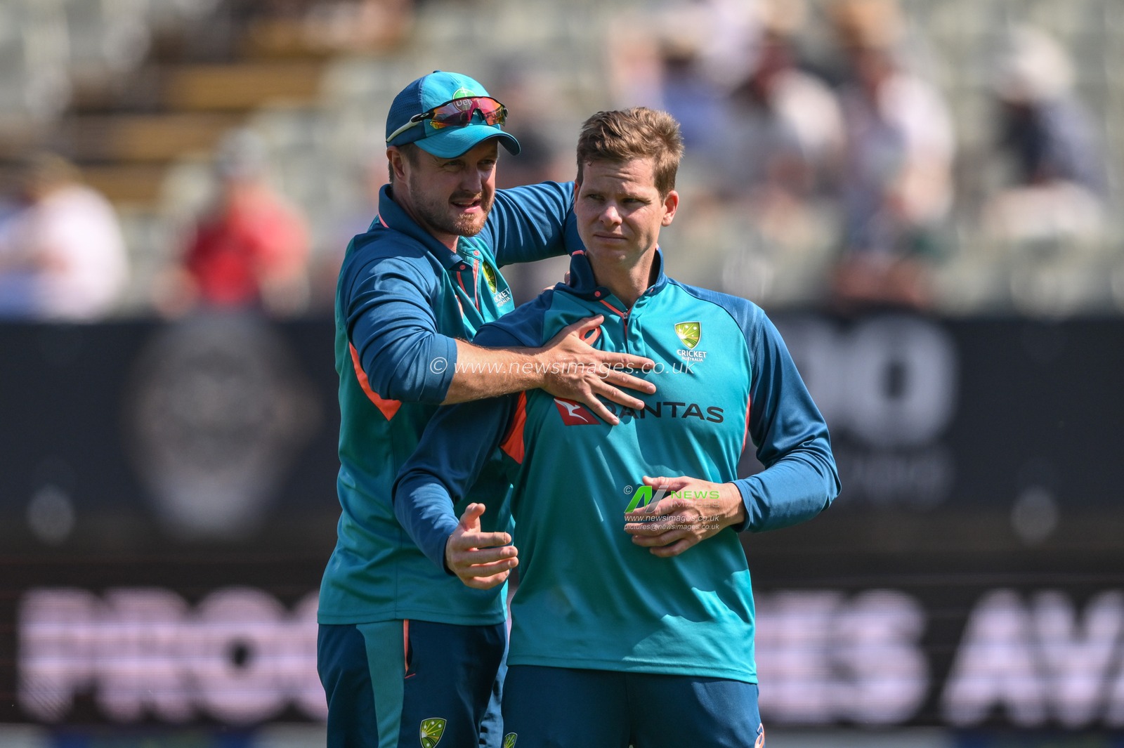 Steven Smith of Australia receives treatment during the LV= Insurance Ashes First Test Series Day 1 England vs Australia at Edgbaston, Birmingham, United Kingdom, 16th June 2023

(Photo by Craig Thomas/News Images)