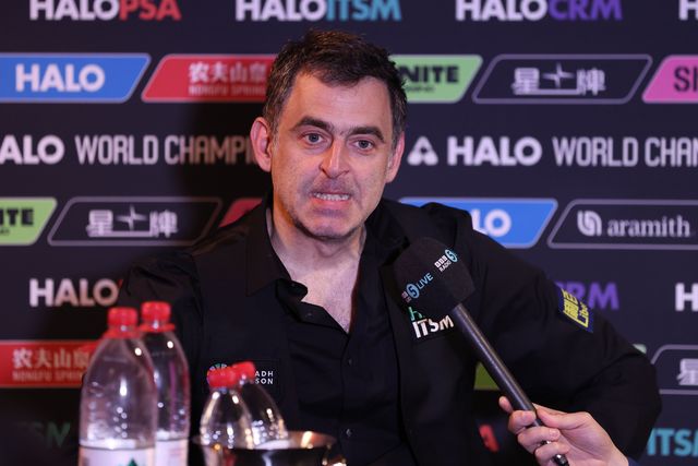 Ronnie O'Sullivan of England during a press conference following the game against Pang Junxu of China on day ten of the 2025 Halo World Snooker Championship at Crucible Theatre, Sheffield, United Kingdom, 28th April 2025

(Photo by Alex Roebuck/News Images)
