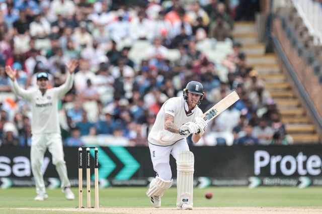 England captain Ben Stokes hits a four (4) during the 2nd Rothesay Test Match day 5 England v India at Edgbaston, Birmingham, United Kingdom, 6th July 2025

(Photo by Mark Cosgrove/News Images)