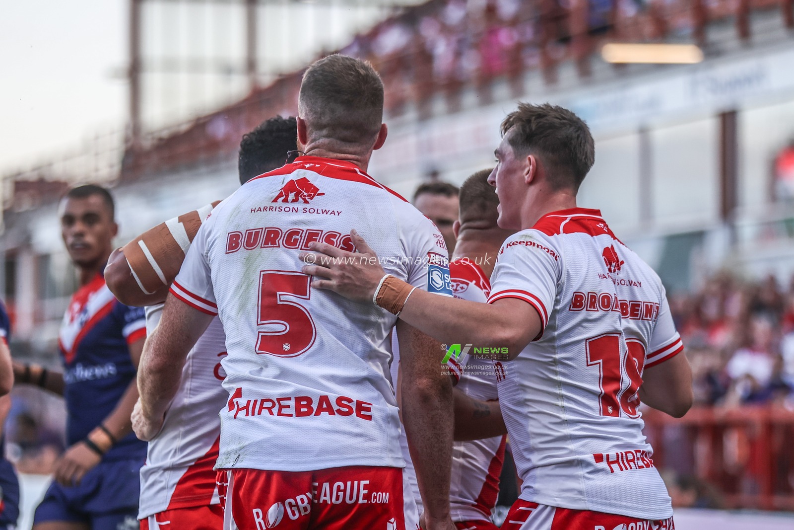 Joe Burgess of Hull KR celebrates his try during the Betfred Super League round 16 match Hull KR vs Wakefield Trinity at Sewell Group Craven Park, Kingston upon Hull, United Kingdom, 27th June 2025

(Photo by Alfie Cosgrove/News Images)