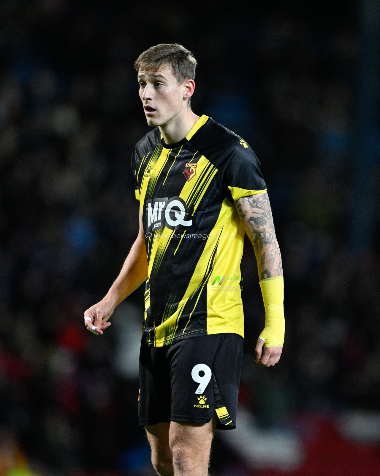 Mileta RajoviÄ‡ 9# of Watford Football Club, during the Sky Bet Championship match Blackburn Rovers vs Watford at Ewood Park, Blackburn, United Kingdom, 23rd December 2023

(Photo by Cody Froggatt/News Images)