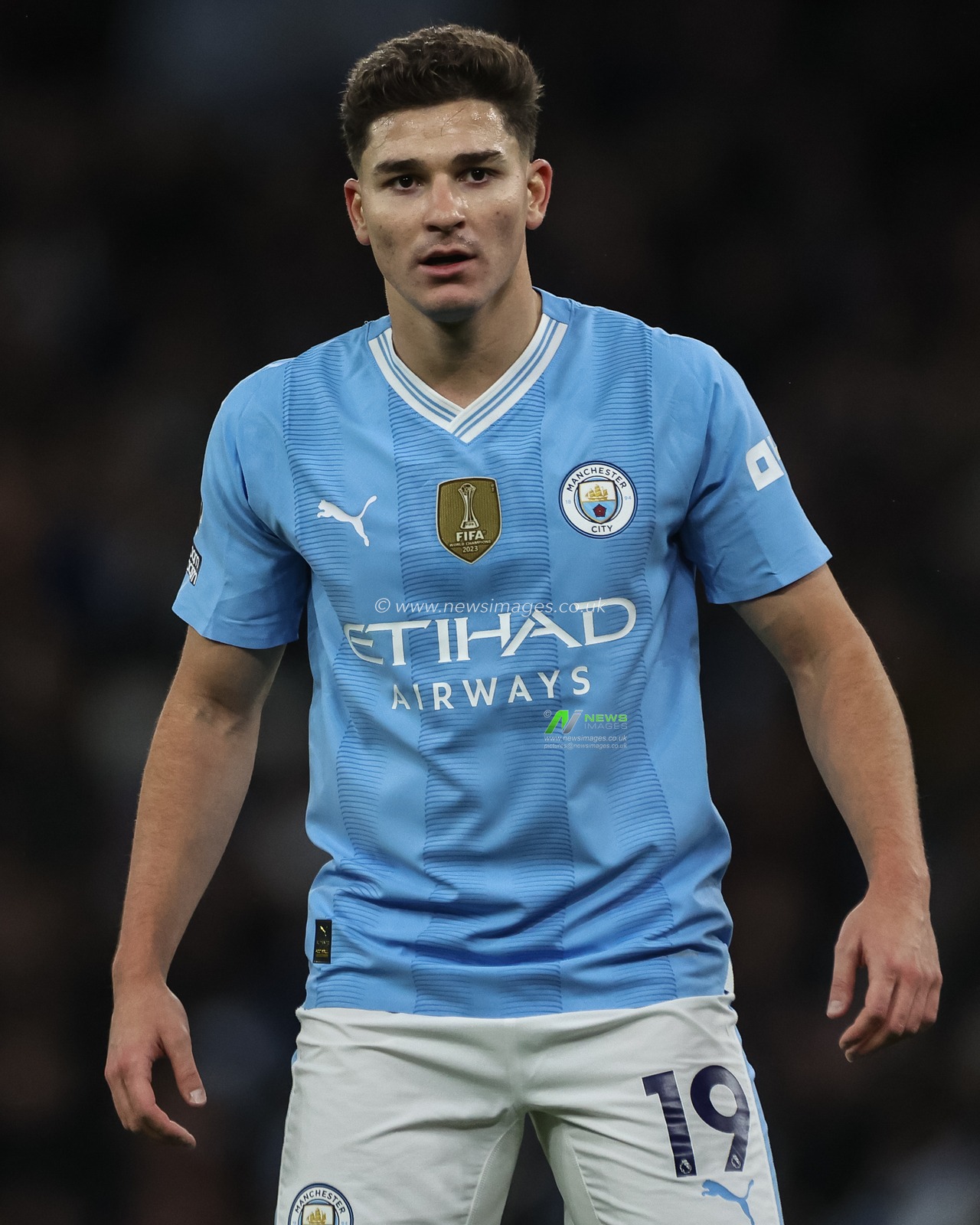 JuliÃ¡n Ãlvarez of Manchester City during the Premier League match Manchester City vs Burnley at Etihad Stadium, Manchester, United Kingdom, 31st January 2024

(Photo by Mark Cosgrove/News Images)