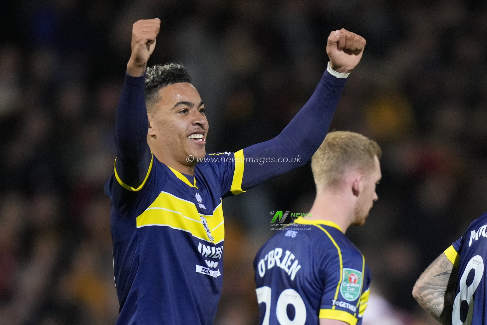 Morgan Rogers #10 of Middlesbrough celebrates scoring to make it 0-2 during the Carabao Cup match Bradford City vs Middlesbrough at University of Bradford Stadium, Bradford, United Kingdom, 26th September 2023

(Photo by Steve Flynn/News Images)