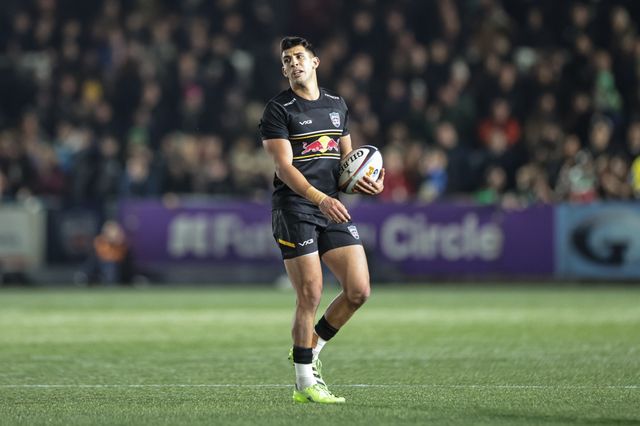 Simon Benítez Cruz of Newcastle Red Bulls during the Gallagher Premiership match Newcastle Red Bulls vs Northampton Saints at Kingston Park, Newcastle, United Kingdom, 17th October 2025

(Photo by Mark Cosgrove/News Images)