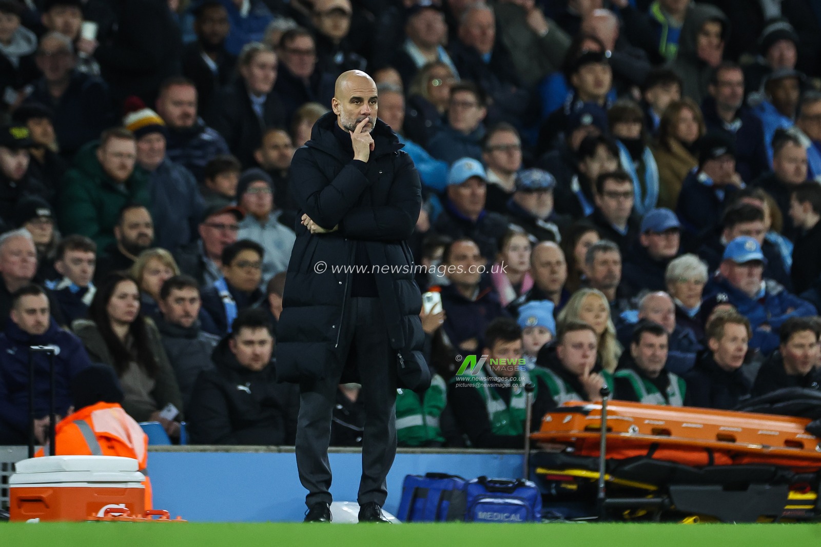 Pep Guardiola manager of Manchester City during the Premier League match Manchester City vs Aston Villa at Etihad Stadium, Manchester, United Kingdom, 3rd April 2024

(Photo by Mark Cosgrove/News Images)