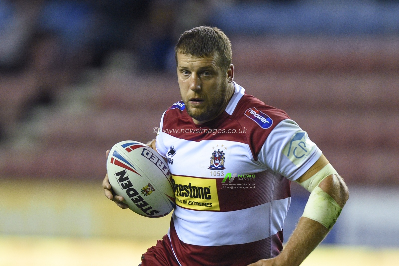 16th August 2019 , DW Stadium, Wigan, England;  Betfred Super League, Round 26, Wigan Warriors vs Warrington Wolves ; Tony Clubb of Wigan Warriors during the game

Credit: Richard Long/News Images