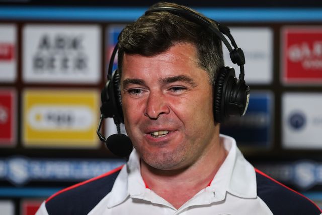 Paul Wellens Head Coach of St. Helens gives an interview after the Betfred Super League  Round 7 match St Helens vs Wakefield Trinity at Totally Wicked Stadium, St Helens, United Kingdom, 11th April 2025

(Photo by Gareth Evans/News Images)