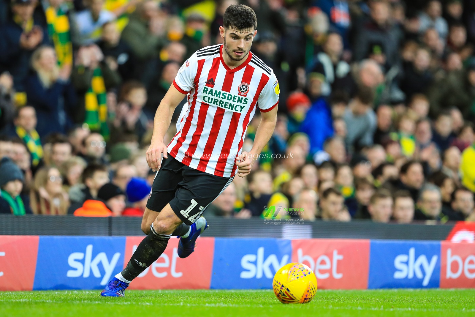 26th January 2019, Carrow Road, Norfolk, England; Sky Bet Championship, Norwich City vs Sheffield United ;  John Egan (12) of Sheffield United with the ball

Credit: Georgie Kerr/News Images

English Football League images are subject to DataCo Licence
