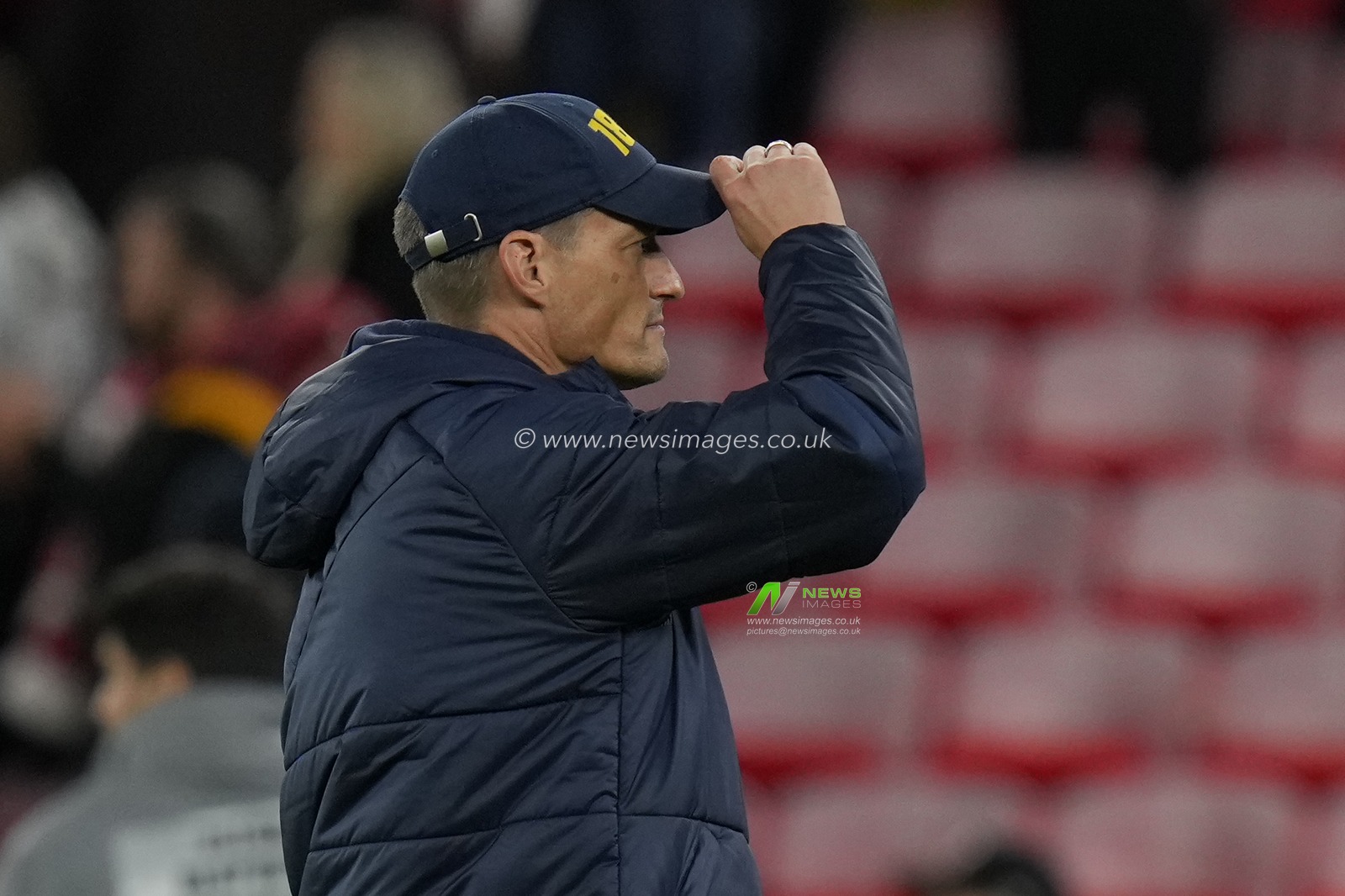 Alexander Blessin, manger of Union Saint-Gilloise salutes the travelling fans after the UEFA Europa League match Liverpool vs Union Saint-Gilloise at Anfield, Liverpool, United Kingdom, 5th October 2023

(Photo by Steve Flynn/News Images)