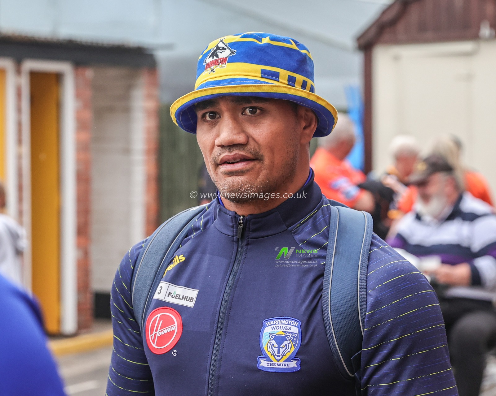 Pete Mataâ€™utia #3 of Warrington Wolves arrives during the Betfred Super League Round 16 match Castleford Tigers vs Warrington Wolves at The Mend-A-Hose Jungle, Castleford, United Kingdom, 23rd June 2023

(Photo by Mark Cosgrove/News Images)