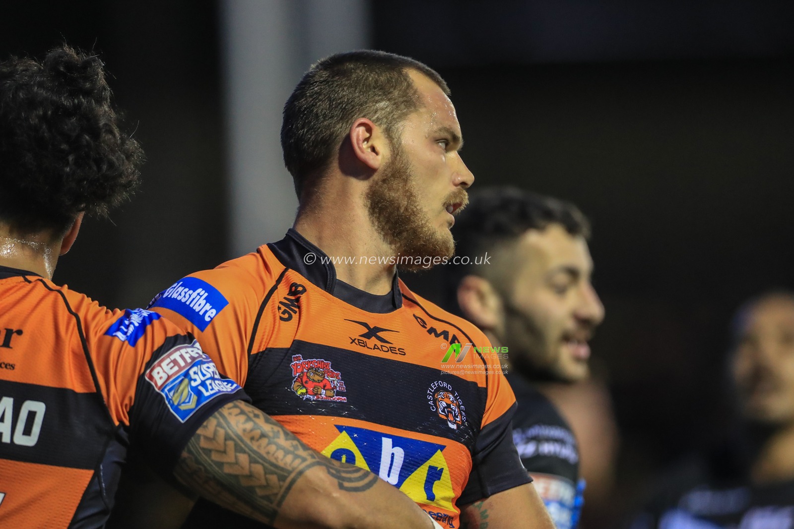 5th September 2019 , Mend-A-Hose Jungle, England; Betfred Super League, Round 28, Castleford Tigers vs Hull FC ; 
Cheyse Blair (35) of Castleford Tigers celebrates his try 

Credit: Mark Cosgrove/News Images