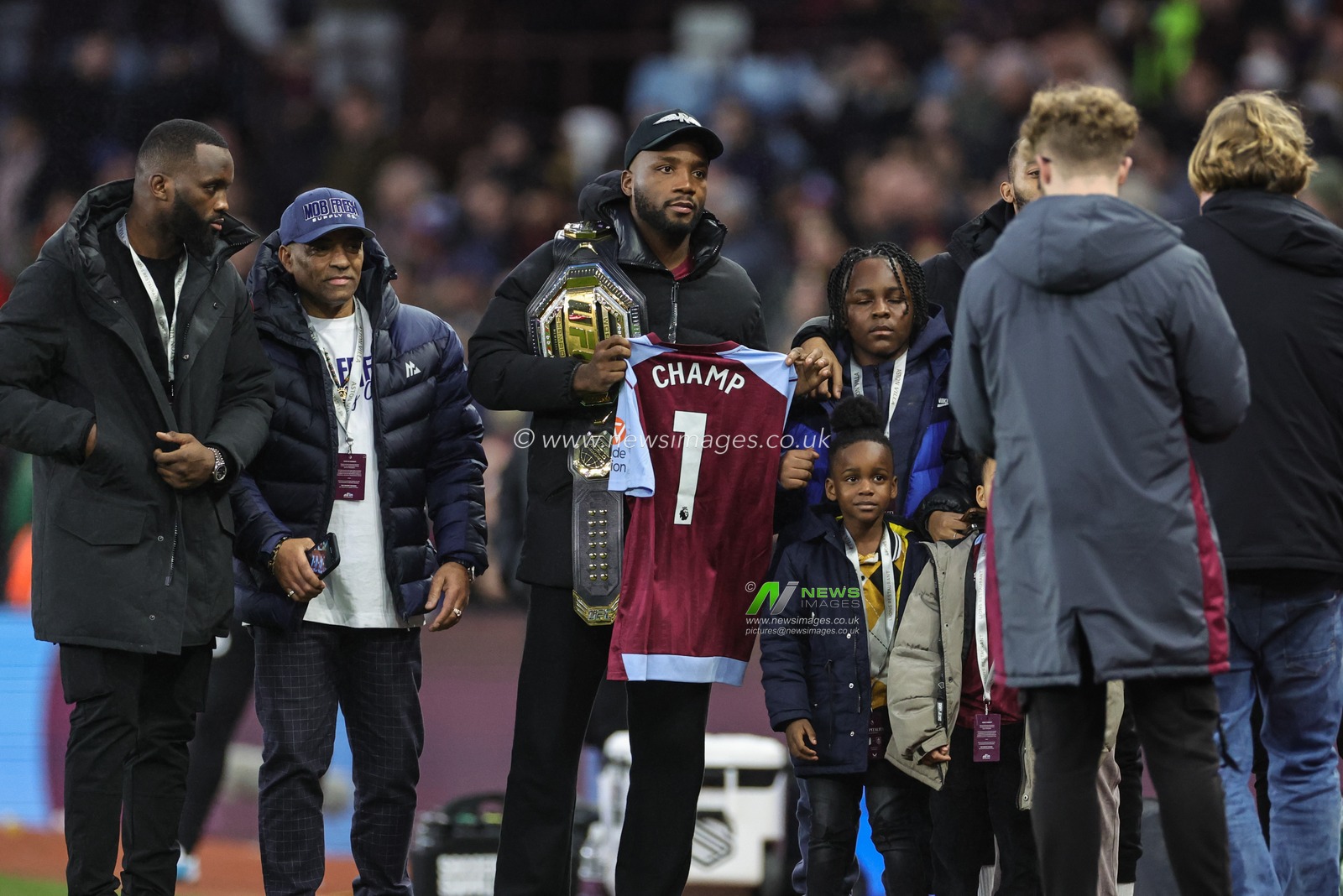 Leon Edwards, UFC welterweight world champion during the Premier League match Aston Villa vs Burnley at Villa Park, Birmingham, United Kingdom, 30th December 2023

(Photo by Mark Cosgrove/News Images)