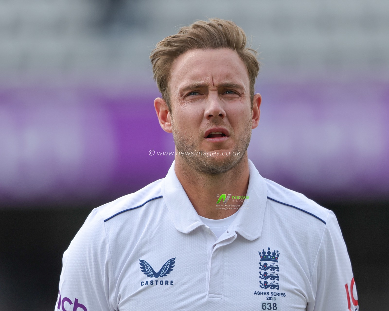 Stuart Broad of England stands for the national anthem during the LV= Insurance Ashes Third Test Series Day 1 England v Australia at Headingley Stadium, Leeds, United Kingdom, 6th July 2023

(Photo by Mark Cosgrove/News Images)
