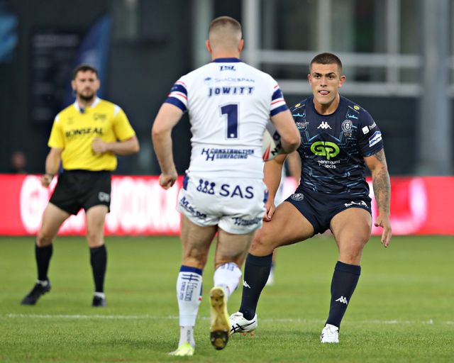 Brad O'Neill of Wigan Warriors before the Betfred Super League round 15 match Wakefield Trinity vs Wigan Warriors at DIY Kitchens Stadium, Wakefield, United Kingdom, 20th June 2025(Photo by Sam Eaden/News Images)