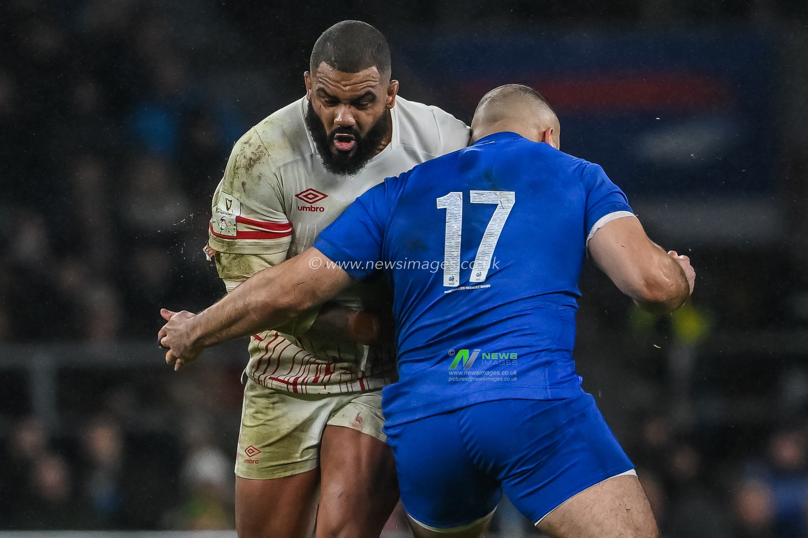 Kyle Sinckler of England is tackled by Reda Wardi of France during the 2023 Guinness 6 Nations match England vs France at Twickenham Stadium, Twickenham, United Kingdom, 11th March 2023

(Photo by Craig Thomas/News Images)
