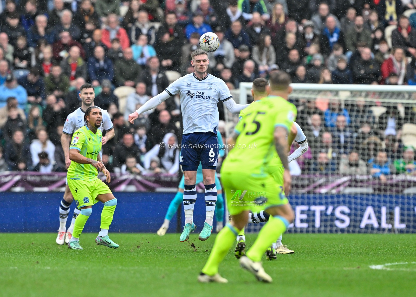 Liam Lindsay of Preston North End heads the ball, during the Sky Bet Championship match Preston North End vs Blackburn Rovers at Deepdale, Preston, United Kingdom, 17th February 2024

(Photo by Cody Froggatt/News Images)