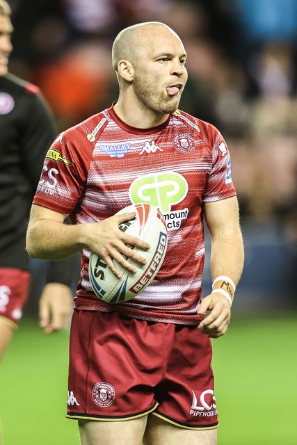 Liam Marshall of Wigan Warriors in the pre-game warm up during the Betfred Super League Semi Final 1 match Wigan Warriors vs Leigh Leopards at The Brick Community Stadium, Wigan, United Kingdom, 3rd October 2025

(Photo by Alfie Cosgrove/News Images)