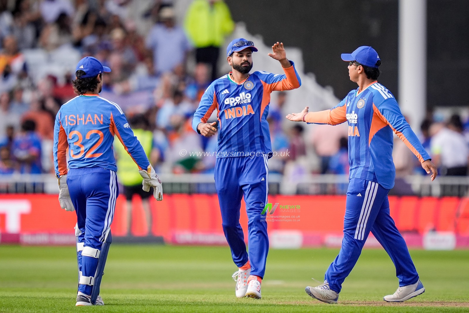 aibhav Sooryavanshi of India cleebrates taking a catch to dismiss Jacob Bethell of England during the Third Vitality T20 International match England vs India at Trent Bridge, Nottingham, United Kingdom on 07 July 2026

(Photo by Maynard Manyowa/News Images)