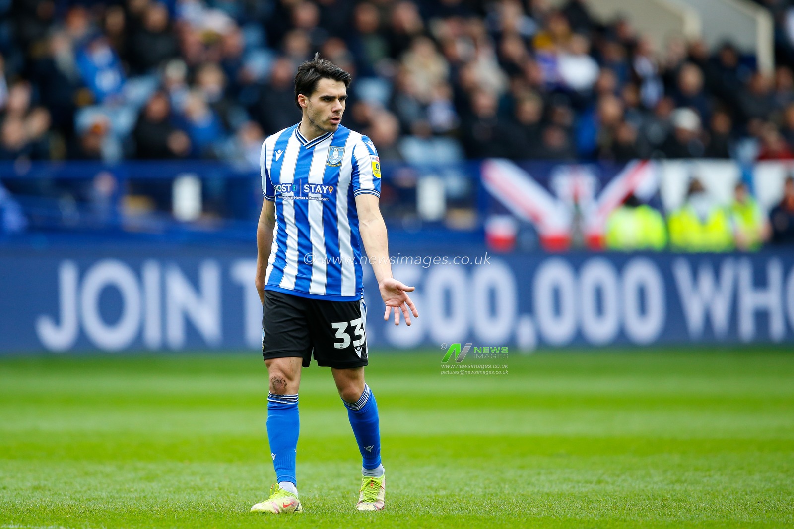 Reece James #33 of Sheffield Wednesday during the Sky Bet League 1 match Sheffield Wednesday vs Lincoln City at Hillsborough, Sheffield, United Kingdom, 1st April 2023

(Photo by Ben Early/News Images)