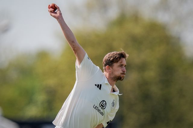 Craig Miles prepares to bowl during the County Championship Division Two Derbyshire v Gloucestershire at The Central Co-Op County Ground, Derby, United Kingdom on 26 April 2026

(Photo by Maynard Manyowa/News Images)